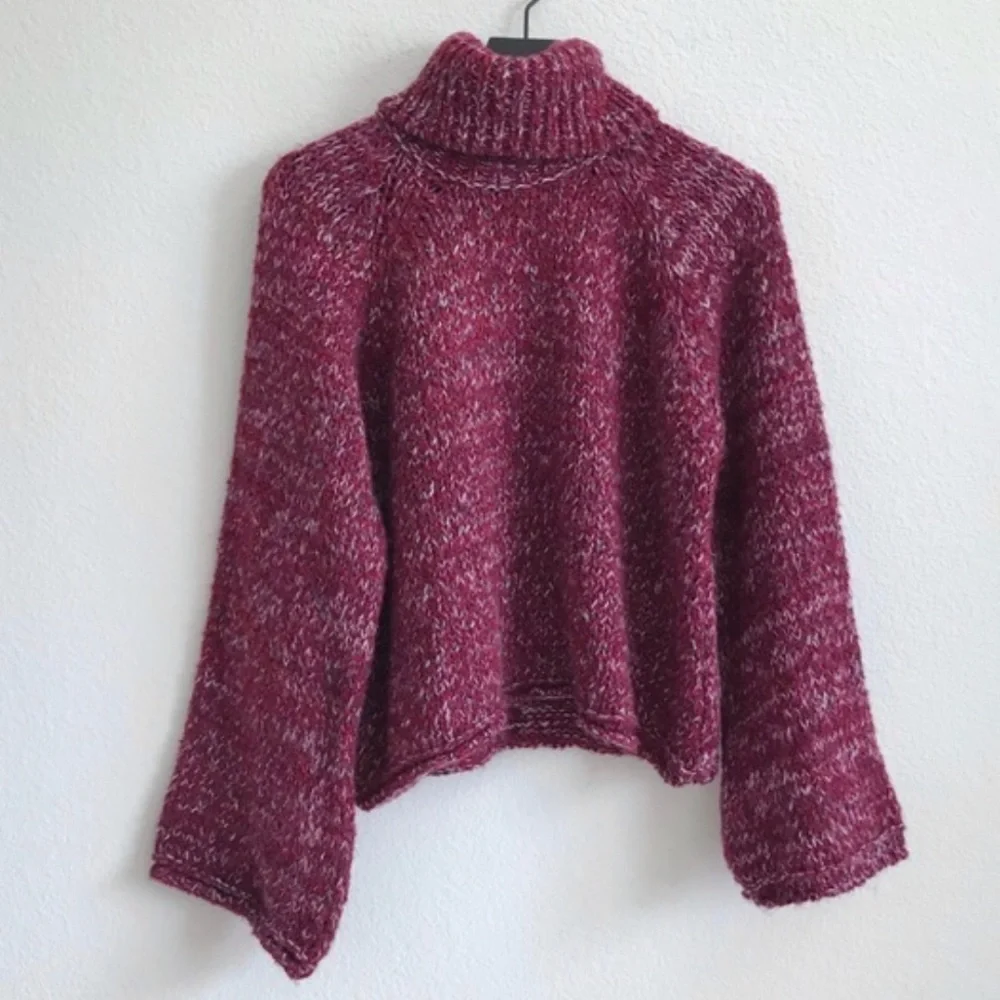 New! Urban Outfitters Turtleneck Chunky Knit Bell Sleeve Sweater